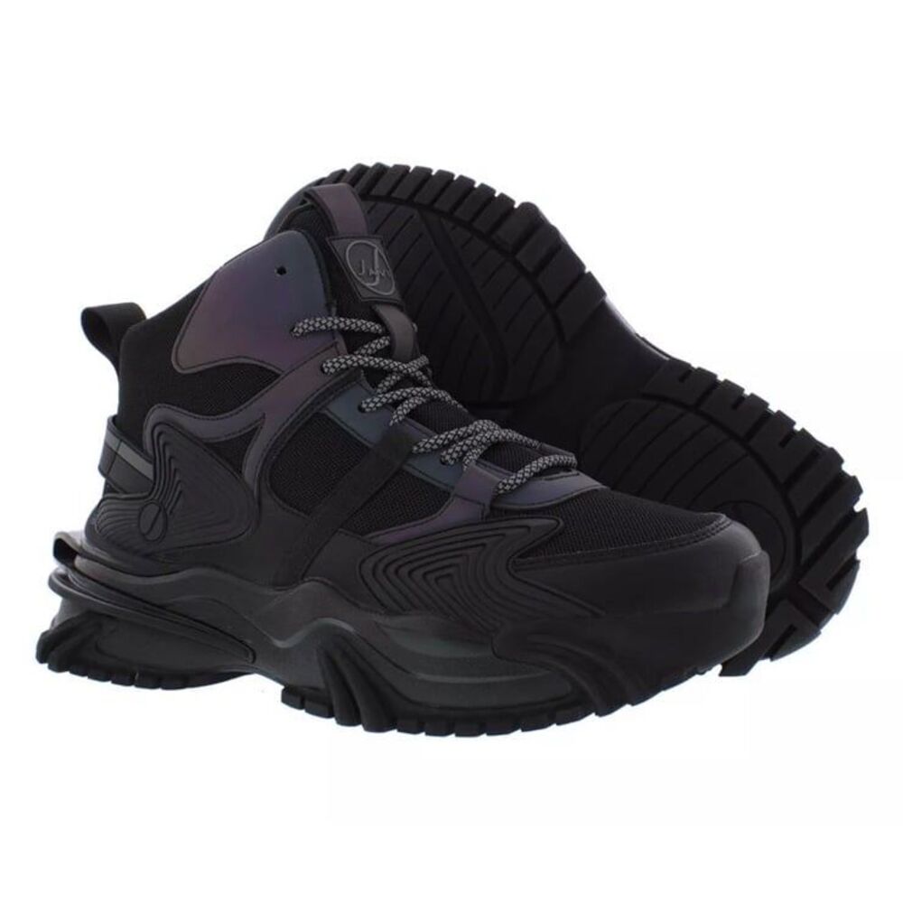 JAVI JIGGY REFLECTIVE PURPLE SNEAKER BOOTS TRIPLE BLACK MEN’S SIZE 7.5 NEW